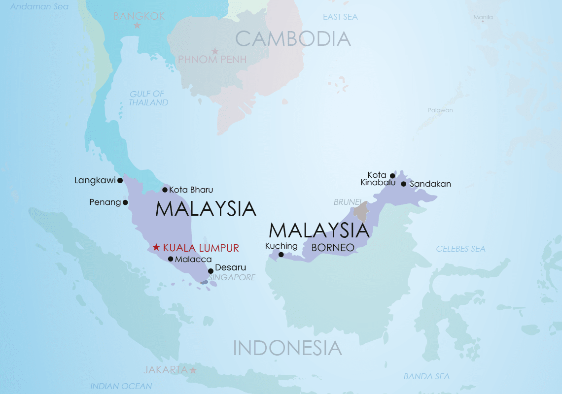 Малайзия политическая. Малайзия и Сингапур на карте. Столица Малайзии на карте. Малайзия политическая карта.