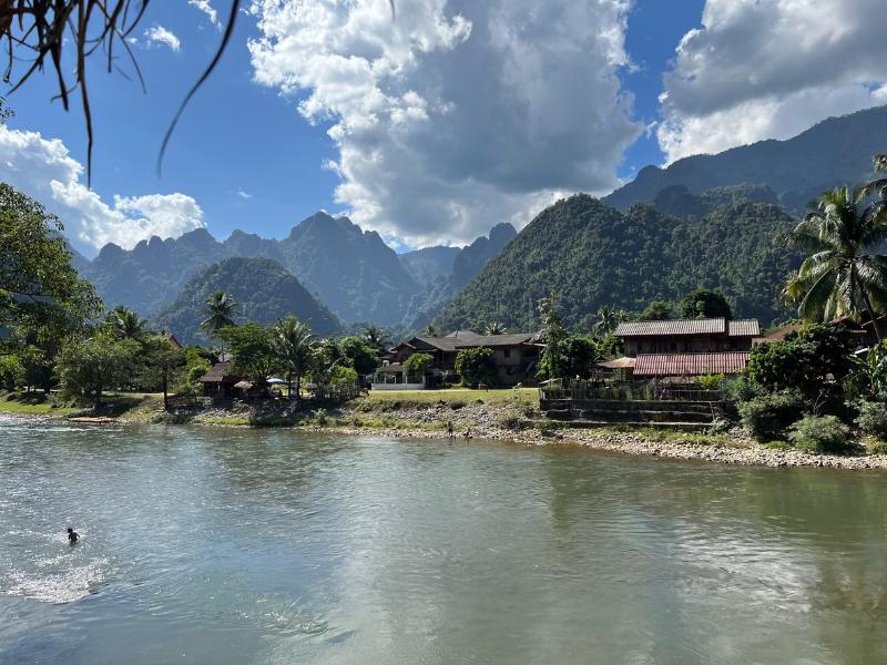 Romantic Nam Song River by Sunset