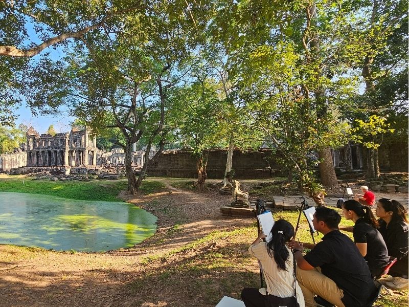 Colours of Angkor, open-air painting at Preah Khan temple