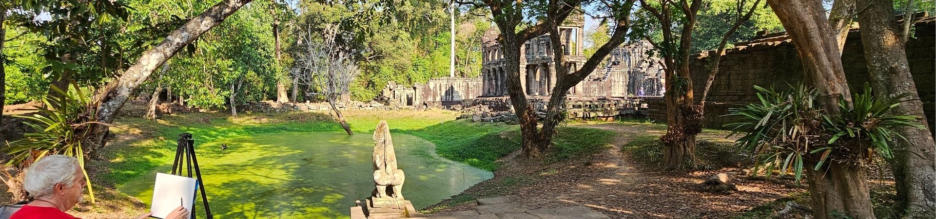 Image of Colours of Angkor, open-air painting at Preah Khan temple