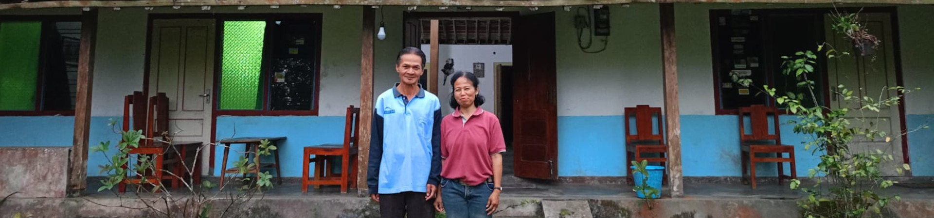 Image of Home Dinner and Merapi Volcano by night