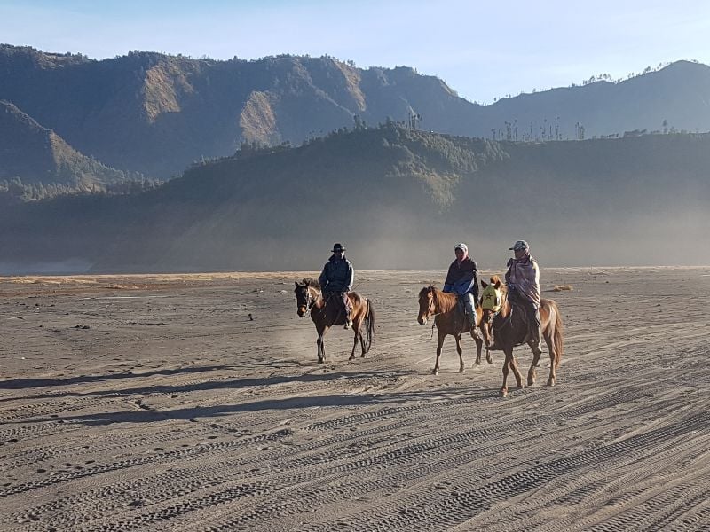 Picturesque Drive to Sunset on Bromo