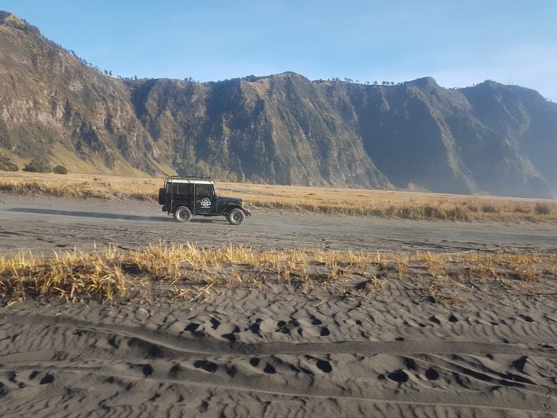 Picturesque Drive to Sunset on Bromo