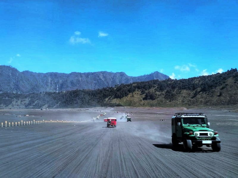 Picturesque Drive to Sunset on Bromo