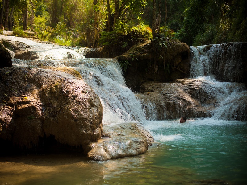 Trek to Kuang Si Waterfalls