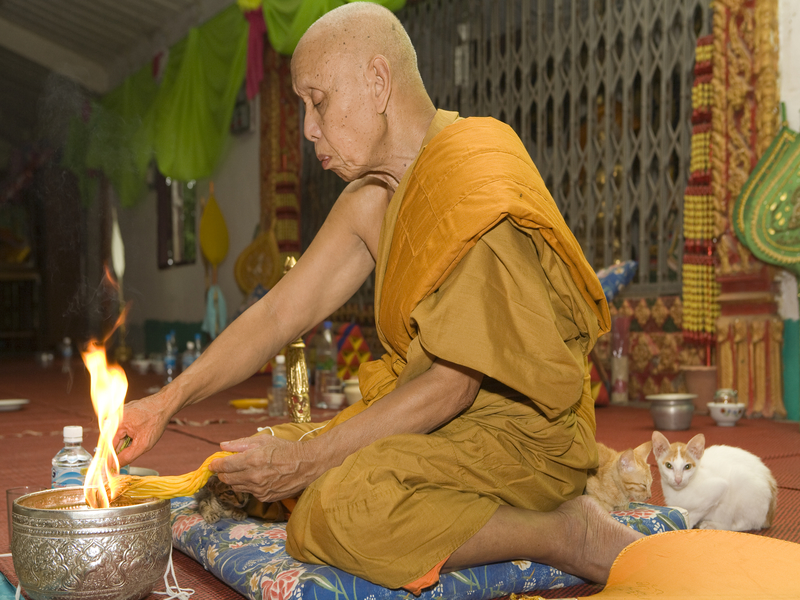 Monks and Charities of Vientiane