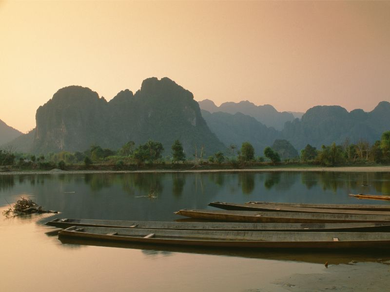 Romantic Nam Song River by Sunset