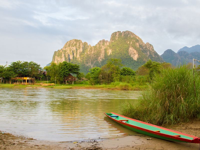 Romantic Nam Song River by Sunset