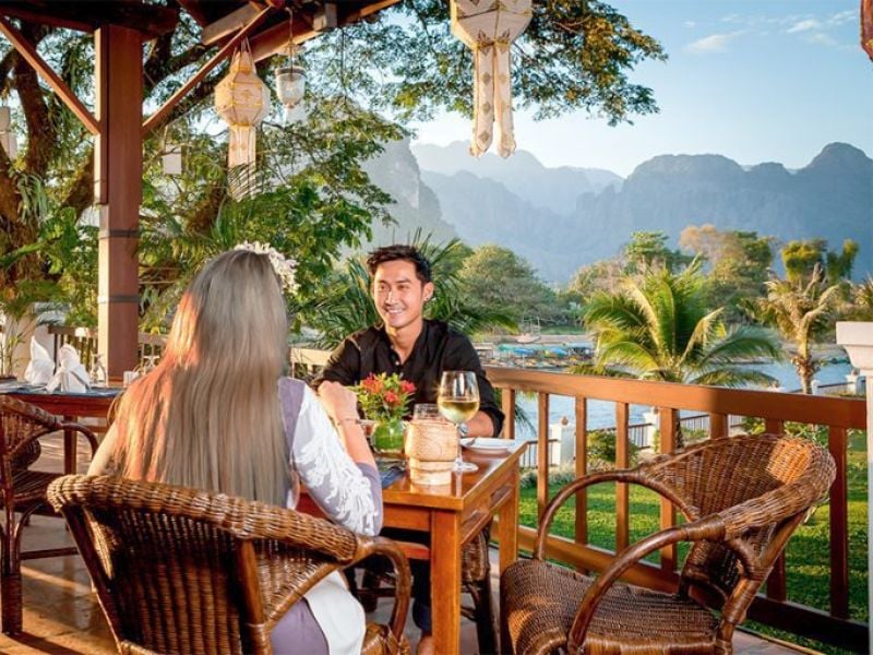 Romantic Nam Song River by Sunset