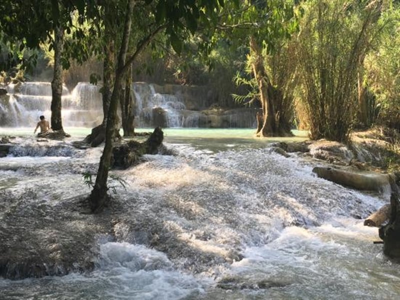 Trek to Tad Mok Waterfall