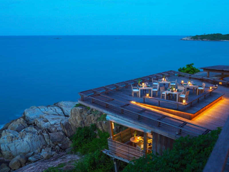 Dining on The Rocks at Six Senses Samui