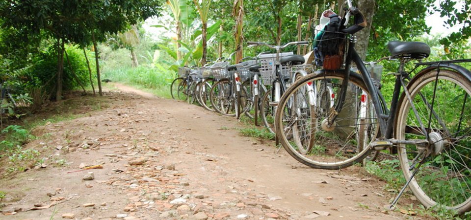 Family Cycling To Mekong