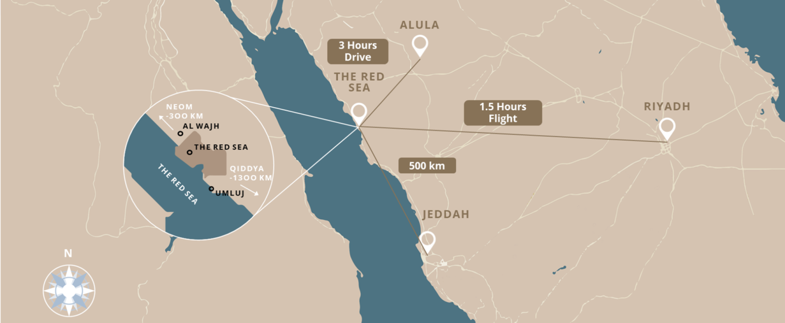 Saudi Arabia- Red Sea map